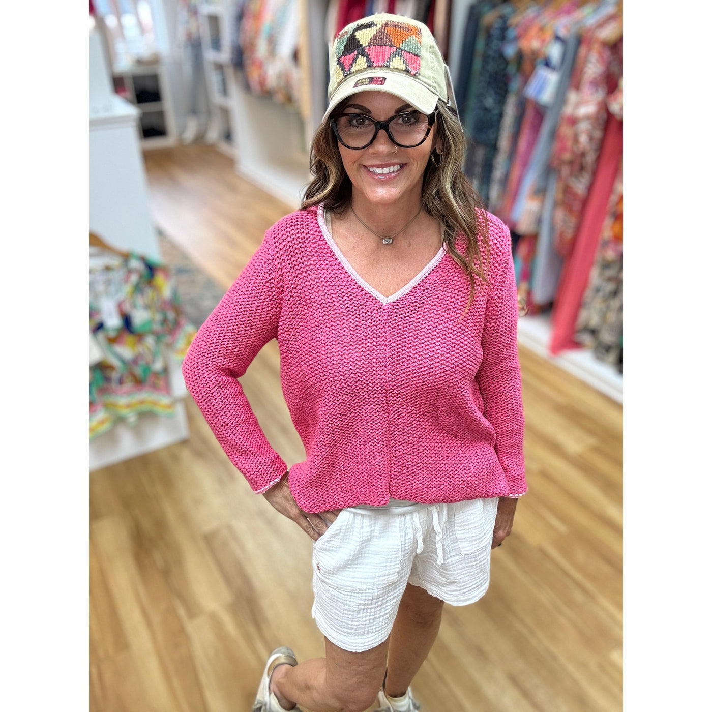 Wooden Ships Maui Sweater - Peony Pink Dream