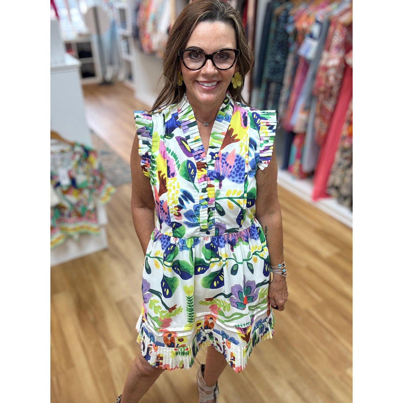 Joy Joy Mini Pleated Dress