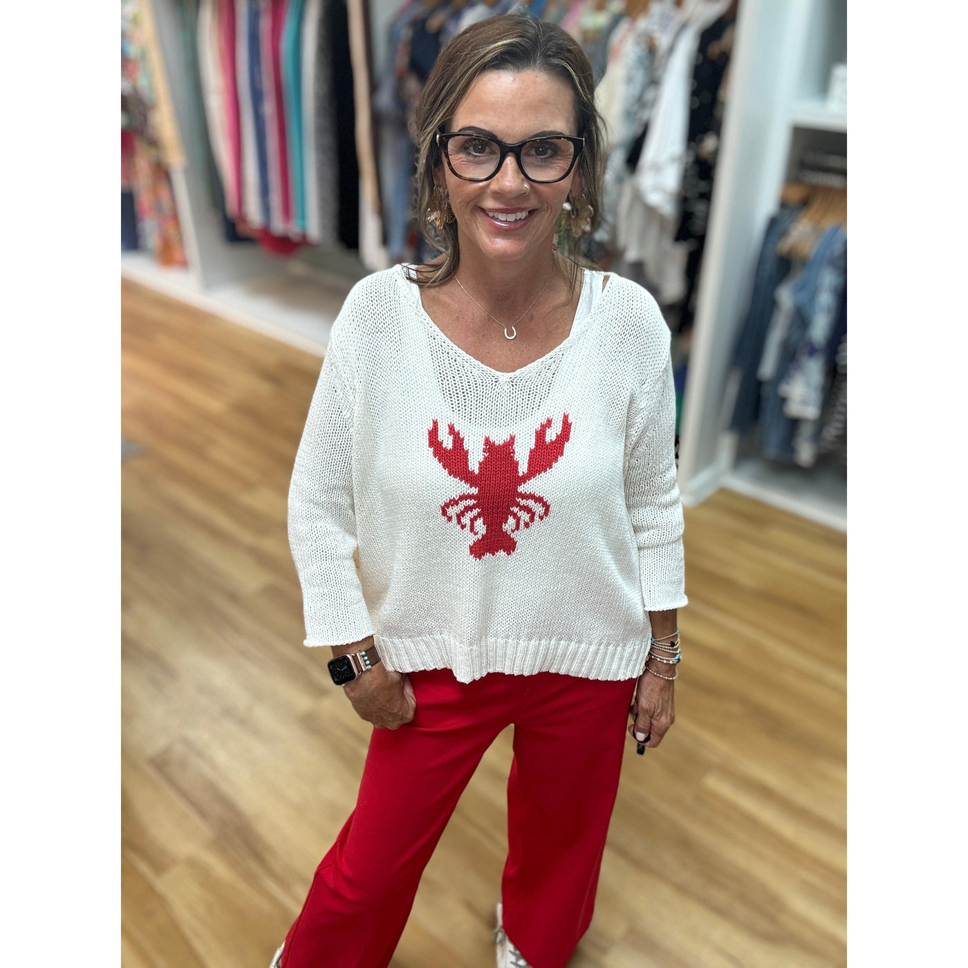 Wooden Ships Lobster Sweater