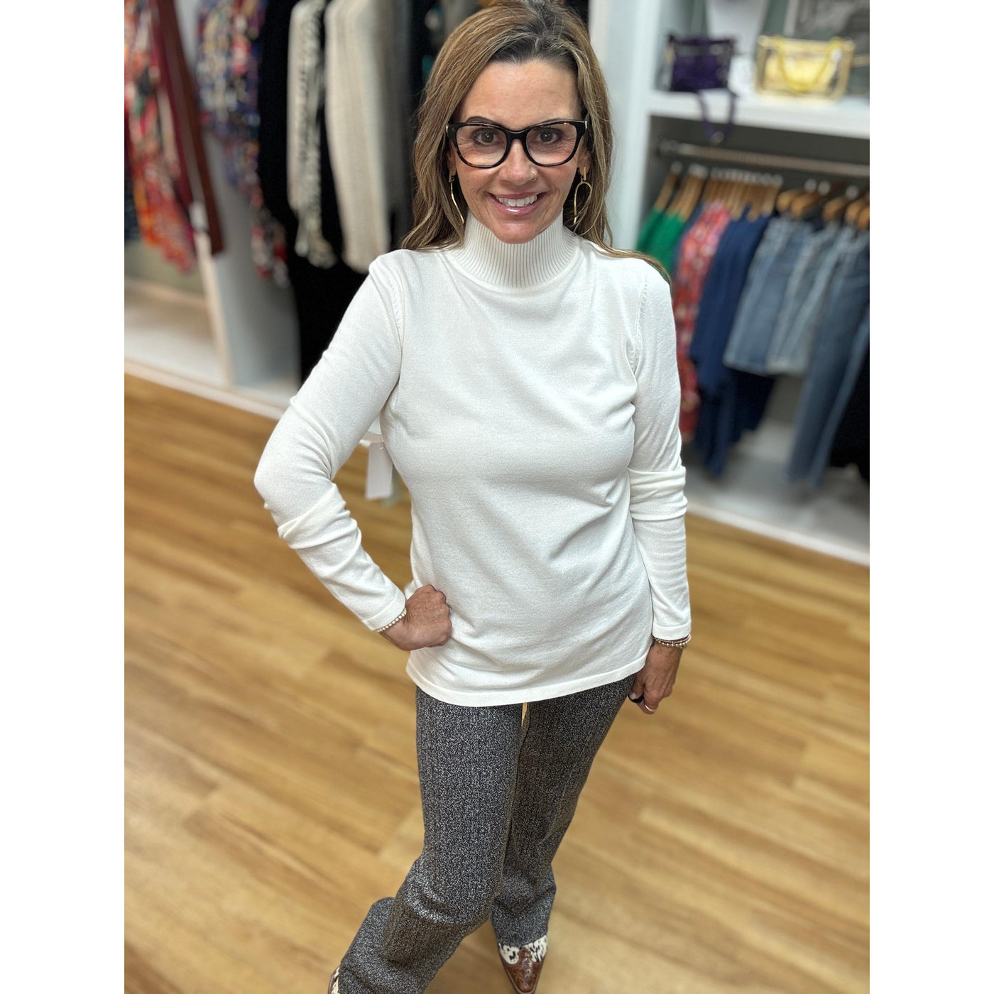 Ala Carte Ribbed Mock Neck Sweater - Ivory