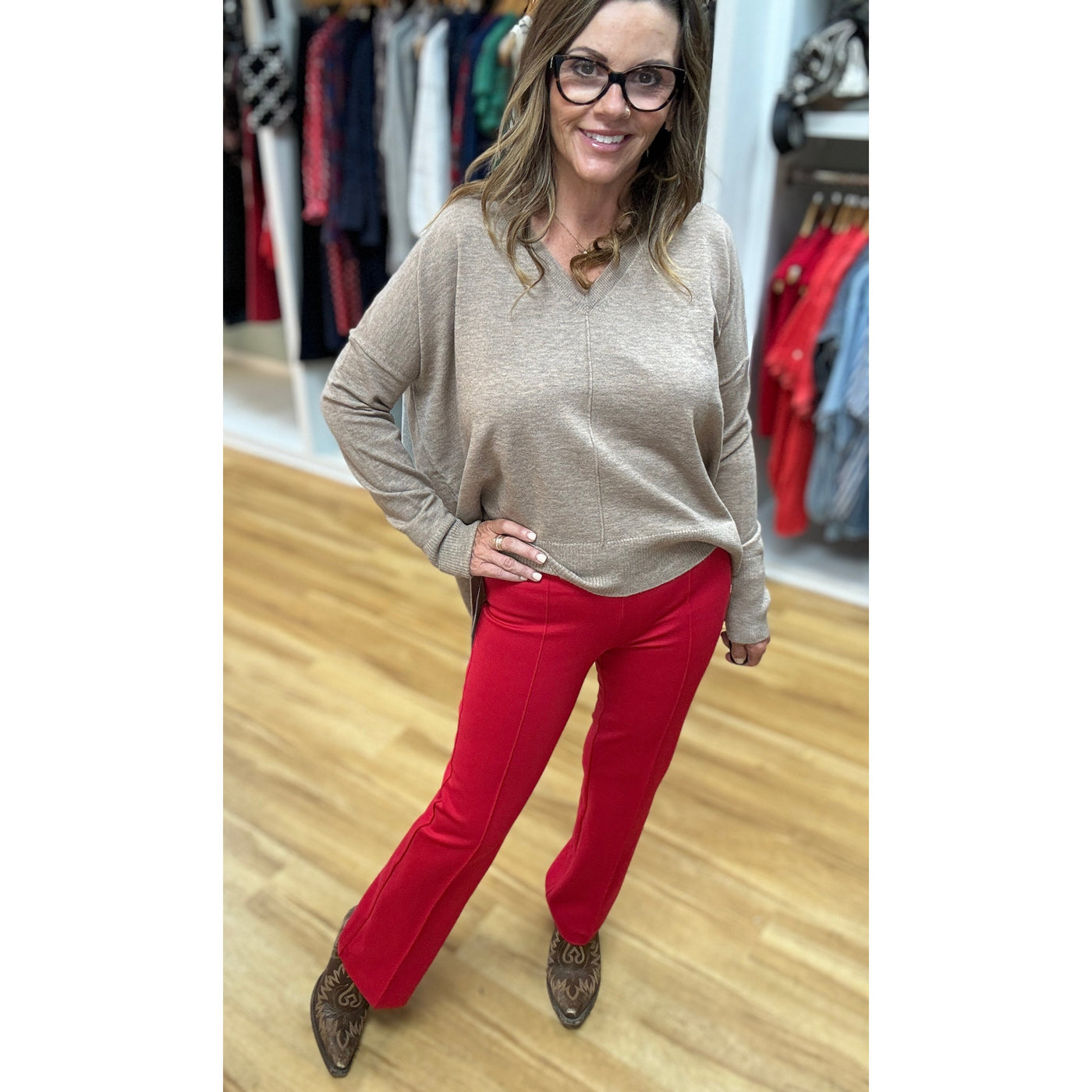 Lysee Ankle Elysee - Deep Red