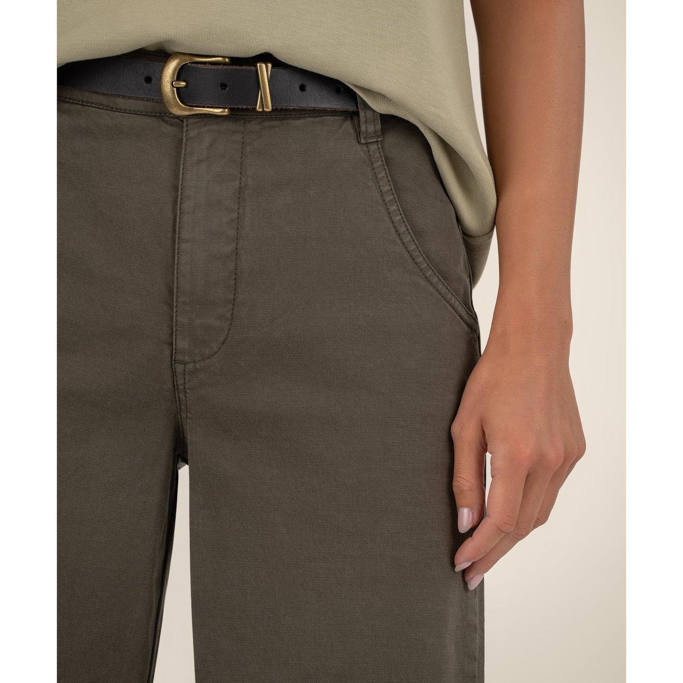 Kut Meg High Rise Wide Leg Pants - Olive