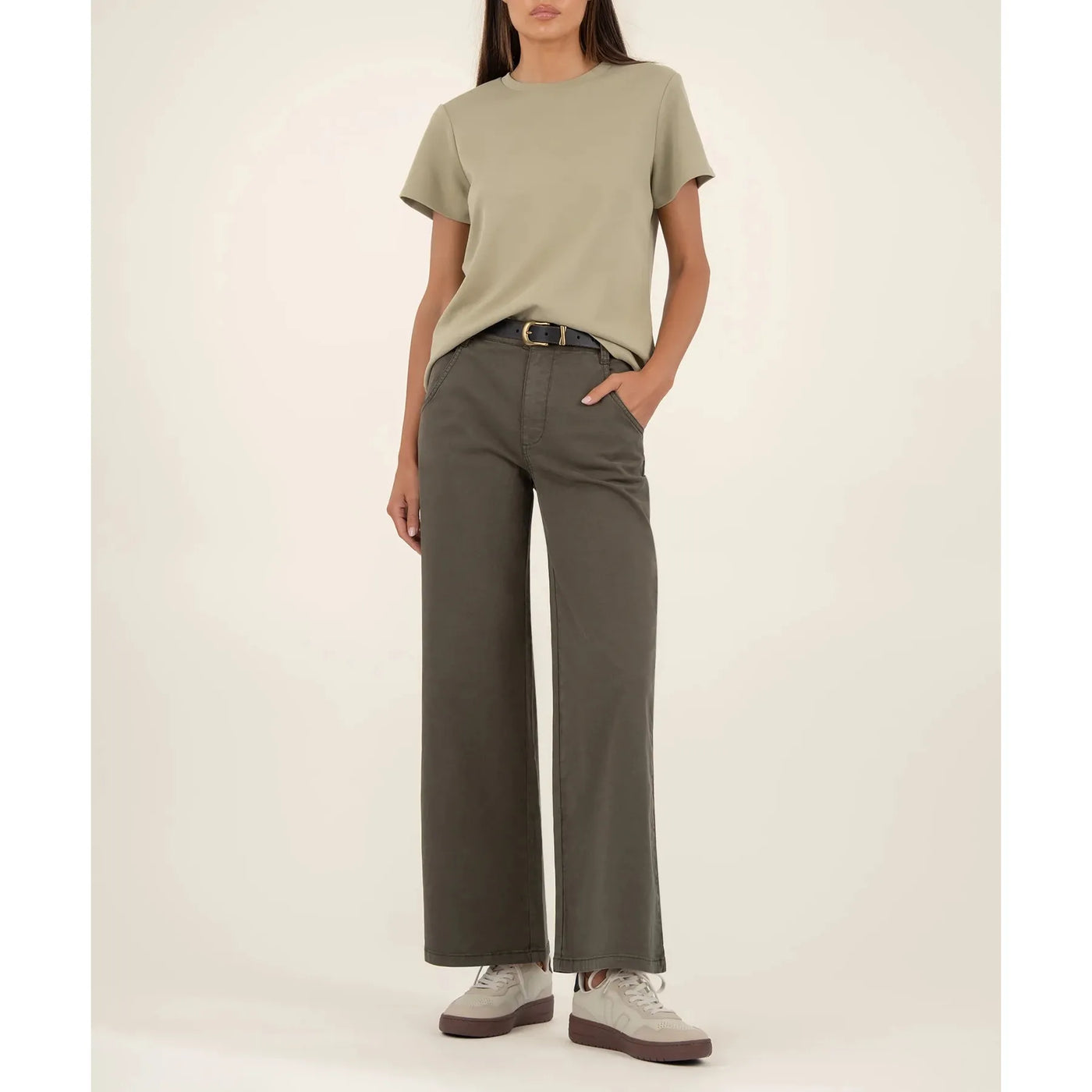 Kut Meg High Rise Wide Leg Pants - Olive