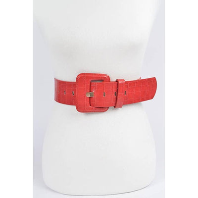 Faux Croc Leather Belt